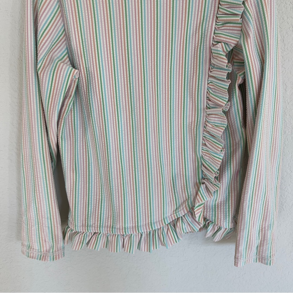 Ruffle Butts UPF50+ Long Sleeve Ruffled Rash Guard Size 6 - Picture 4 of 6